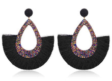 Load image into Gallery viewer, Oval Fringe Earrings
